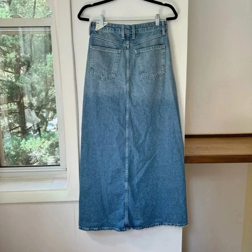 NWT Free People Come As You Are Denim Maxi Skirt - Picture 7 of 15